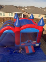 IMG 6201 1739583990 Red & Blue Dual Lane Mega Bounce House with Slide - Wet/Dry