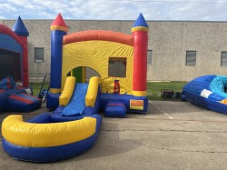 IMG 6256 1739584013 Multi Color Bounce House with Slide - Wet/Dry