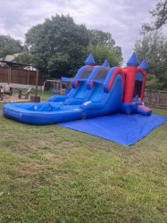 IMG 7162 1763481570 Red & Blue Dual Lane Mega Bounce House with Slide - Wet/Dry