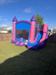 IMG 7243 1763481860 Pretty in Pink Mega Bounce House with Slide - Wet/Dry