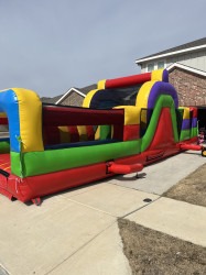 30ft Retro Obstacle Course with slide