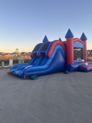 IMG 7255 1763481569 Red & Blue Dual Lane Mega Bounce House with Slide - Wet/Dry